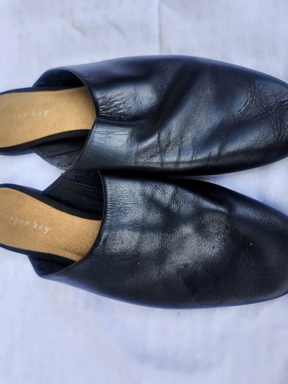 Copper Key Black Mules
